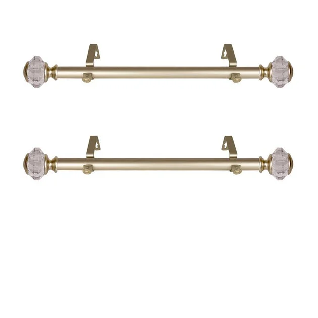 Lea 1" Diameter x Side Curtain Rod 12" - 20" Long (Set of 2) - Gold