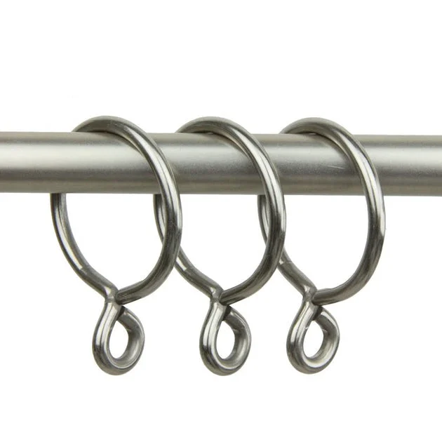 1-3/8" Inside Diameter Ring with Eyelet (Set of 10) - Satin Nickel