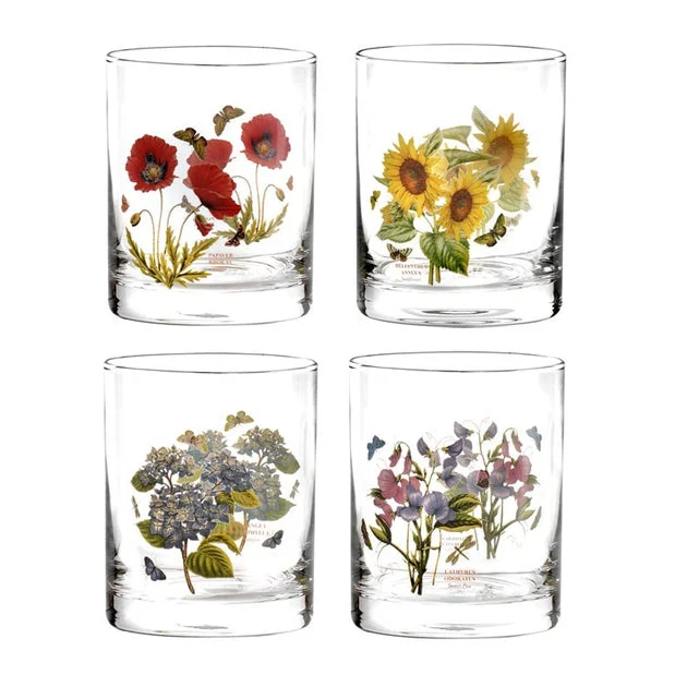 Botanic Garden Double Old Fashioned Glasses Set of 4