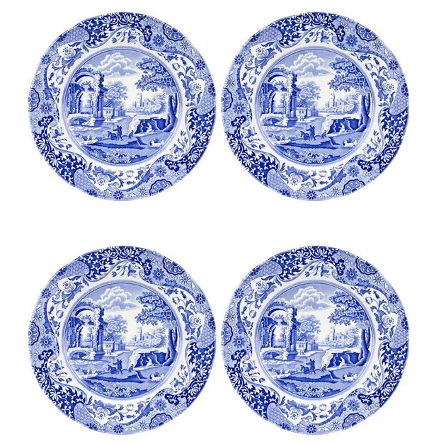 Spode Blue Italian Dinner Plates Set of 4