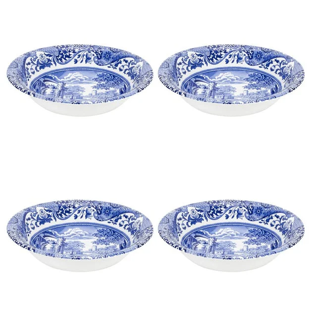Spode Blue Italian Ascot Cereal Bowls Set of 4