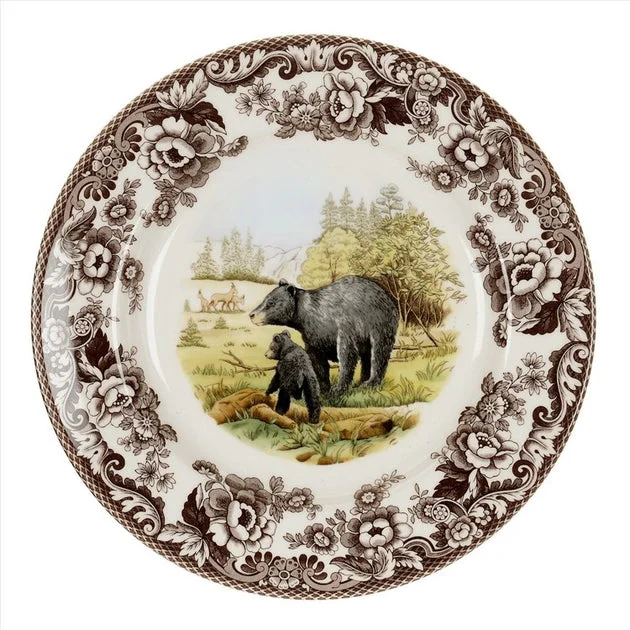 Spode Woodland 10.5" Dinner Plate - Black Bear