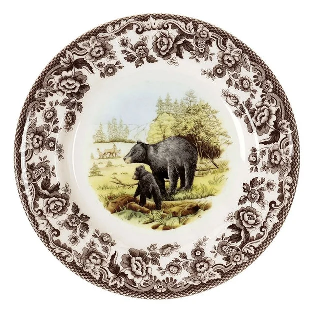 Spode Woodland 8" Salad Plate - Black Bear