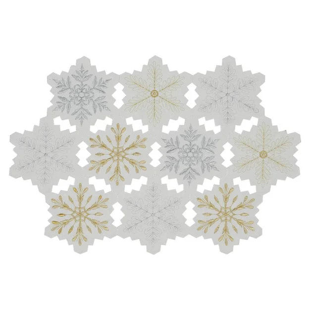 Embroidered Snowflake Placemats Set of 4