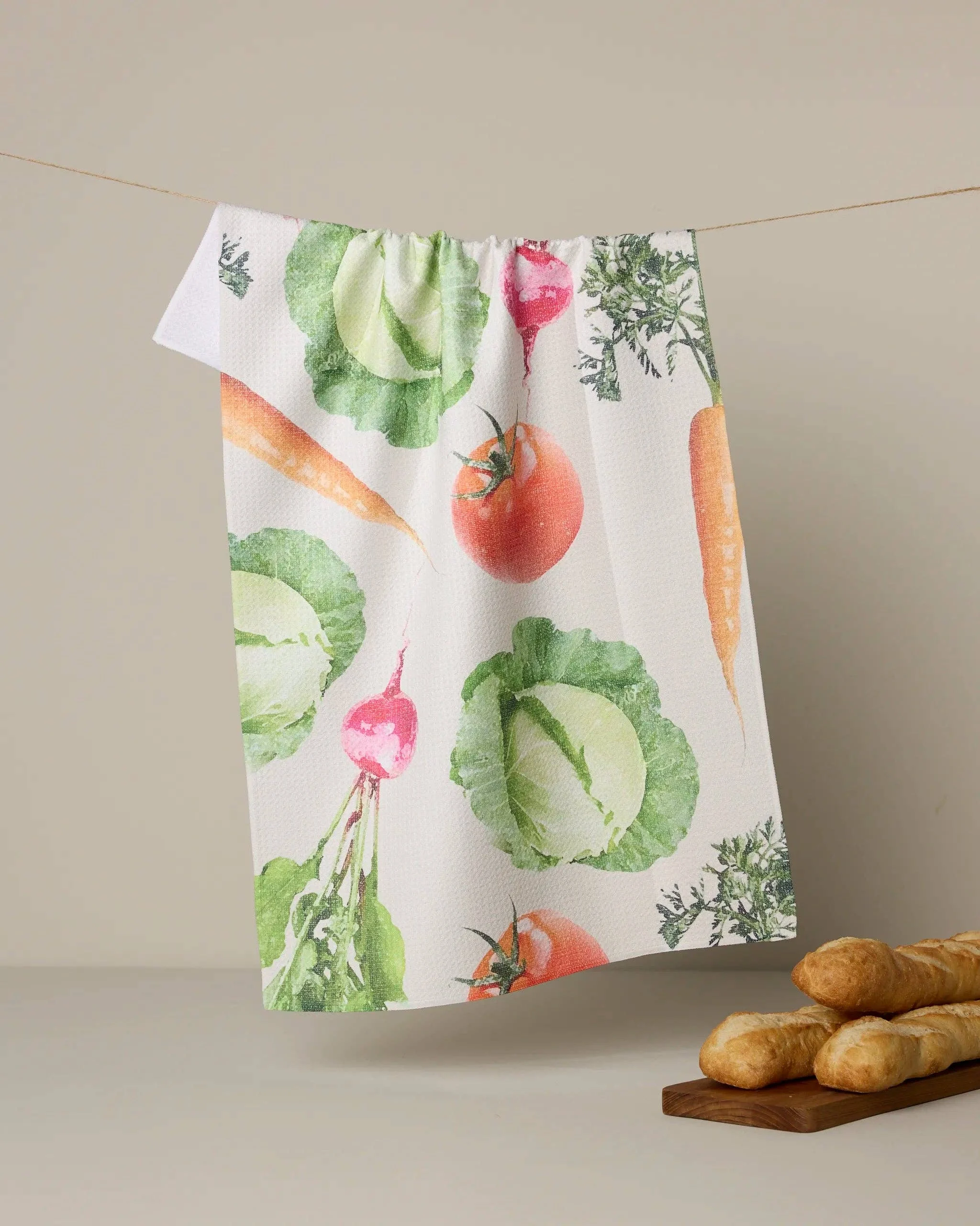 Geometry Spring Garden Produce Tea Towel