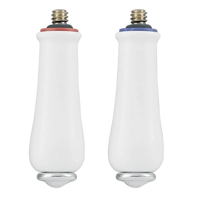 Monticello Small Porcelain Lever Handle Inserts with Temperature Indicators Set of 2