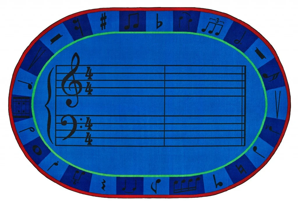 Carpets for Kids A-Sharp Music Value Plus Classroom Rug, Oval