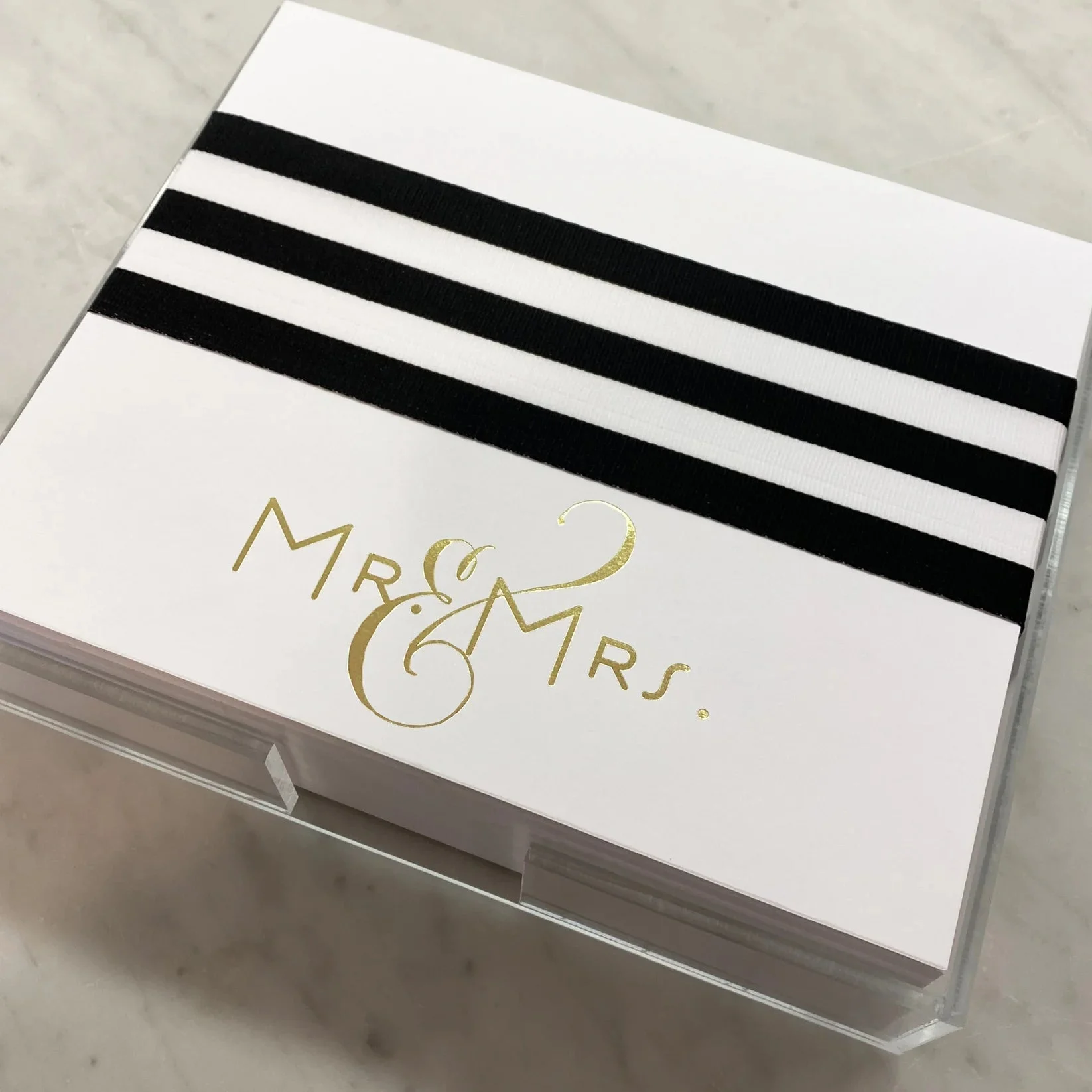 Large Gold Foil "Mr. and Mrs." Notepad