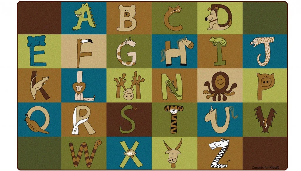 Carpets for Kids Alpha Learning Rug, Rectangle, 7'6" x 12'