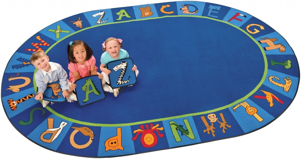 Carpets for Kids A to Z Animal Educational Rugs, Oval