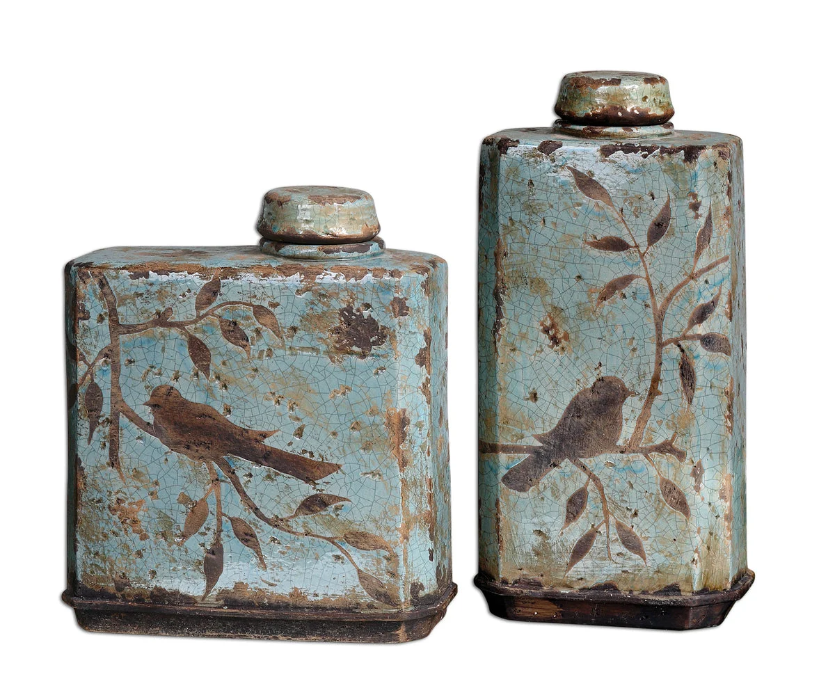 Uttermost 19547 Freya Light Sky Blue Containers, Set/2