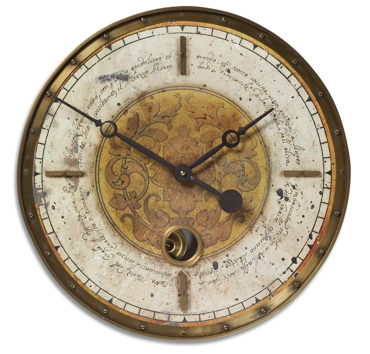 Uttermost 06006 Leonardo Script 18`` Cream Wall Clock