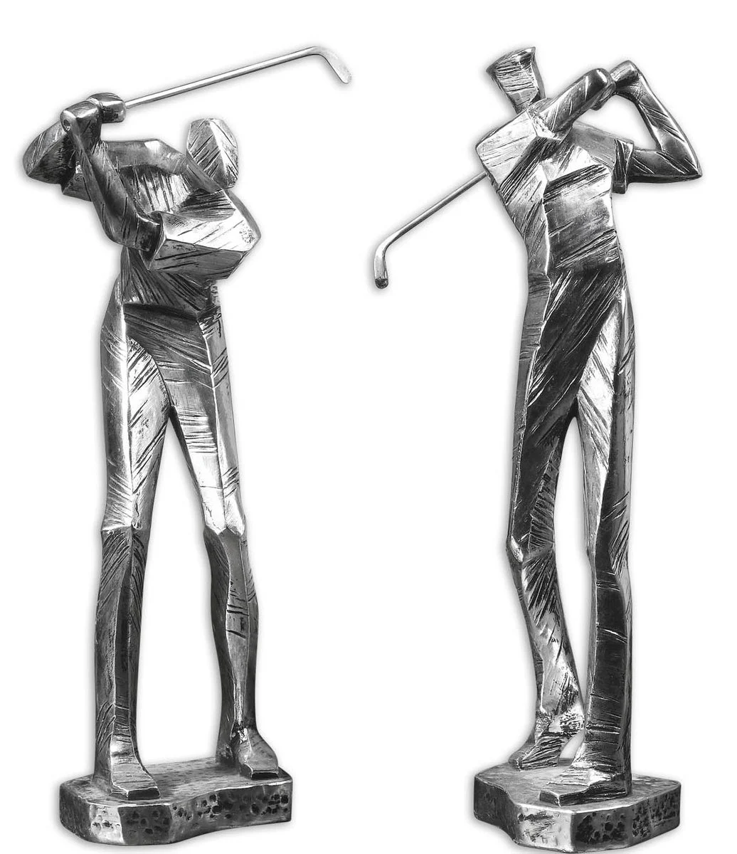 Uttermost Practice Shot Basketball Statues – Silver Sports Decor Set of 2