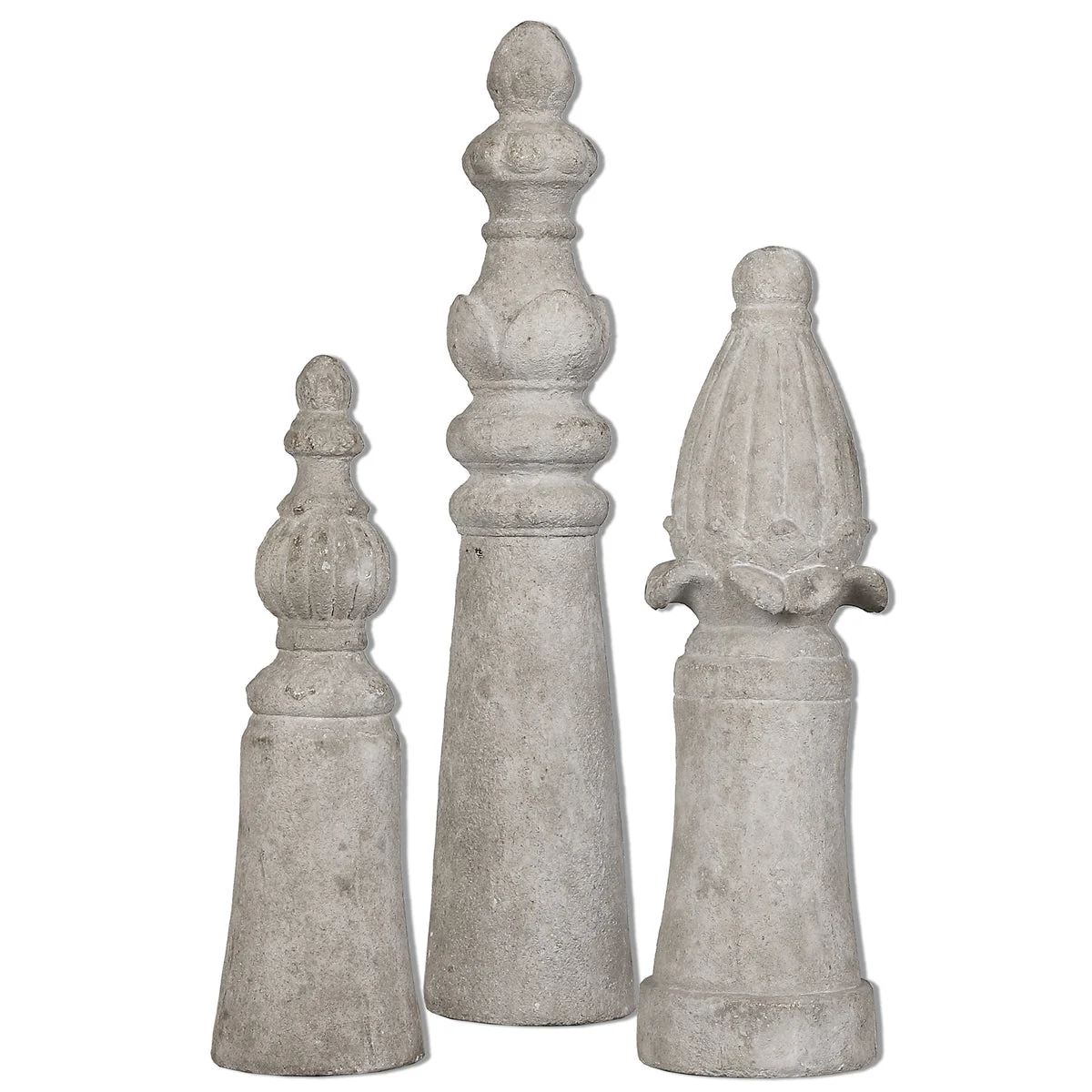 Uttermost 19988 Asmund Aged Ivory Finials S/3