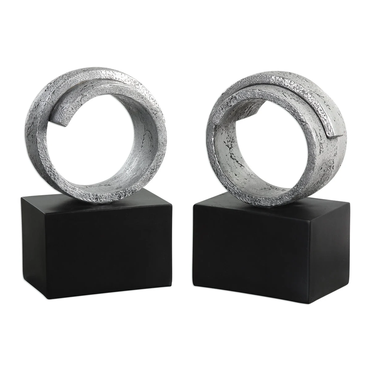 Uttermost 20140 Twist Modern Silver Bookends S/2