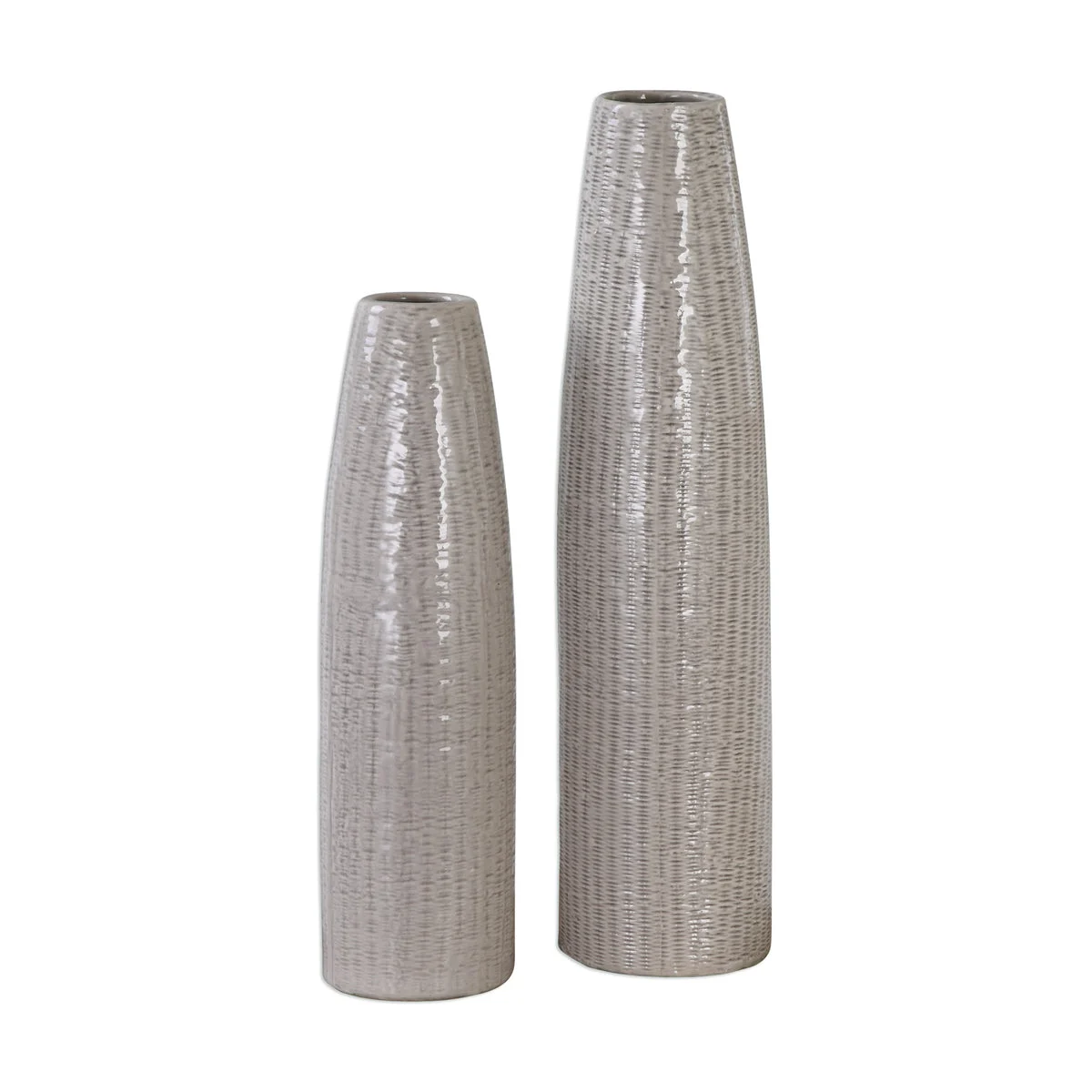 Uttermost Earth-Toned Vase Pair Ceramic Accent Vases by Jim Parsons