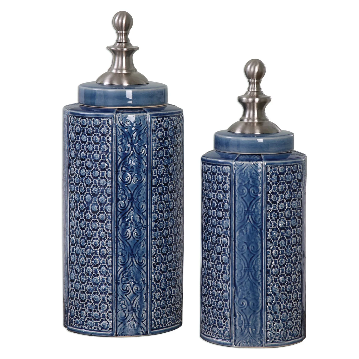 Uttermost 20113 Pero Sapphire Blue Urns S/2