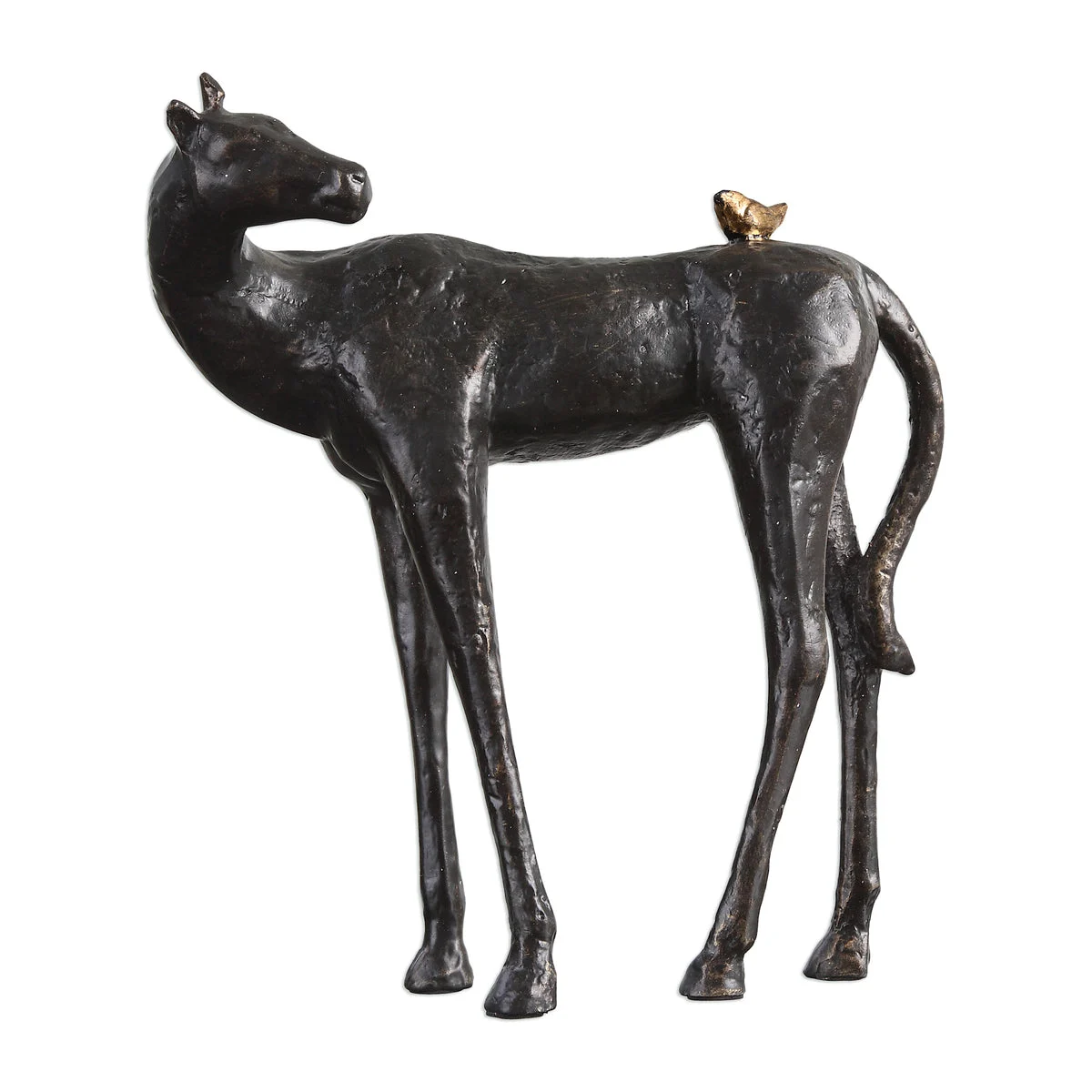 Uttermost Horse and Bird Sculpture – Hello Friend Cast Iron Accent Decor