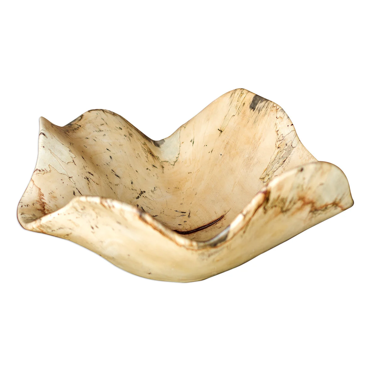 Uttermost Tamarine Wood Bowl – Handcrafted Natural Raw Wood, 15.75" W × 15.75" D × 7.5" H