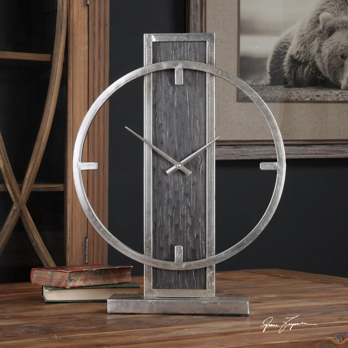 Uttermost 06443 Nico Modern Desk Clock