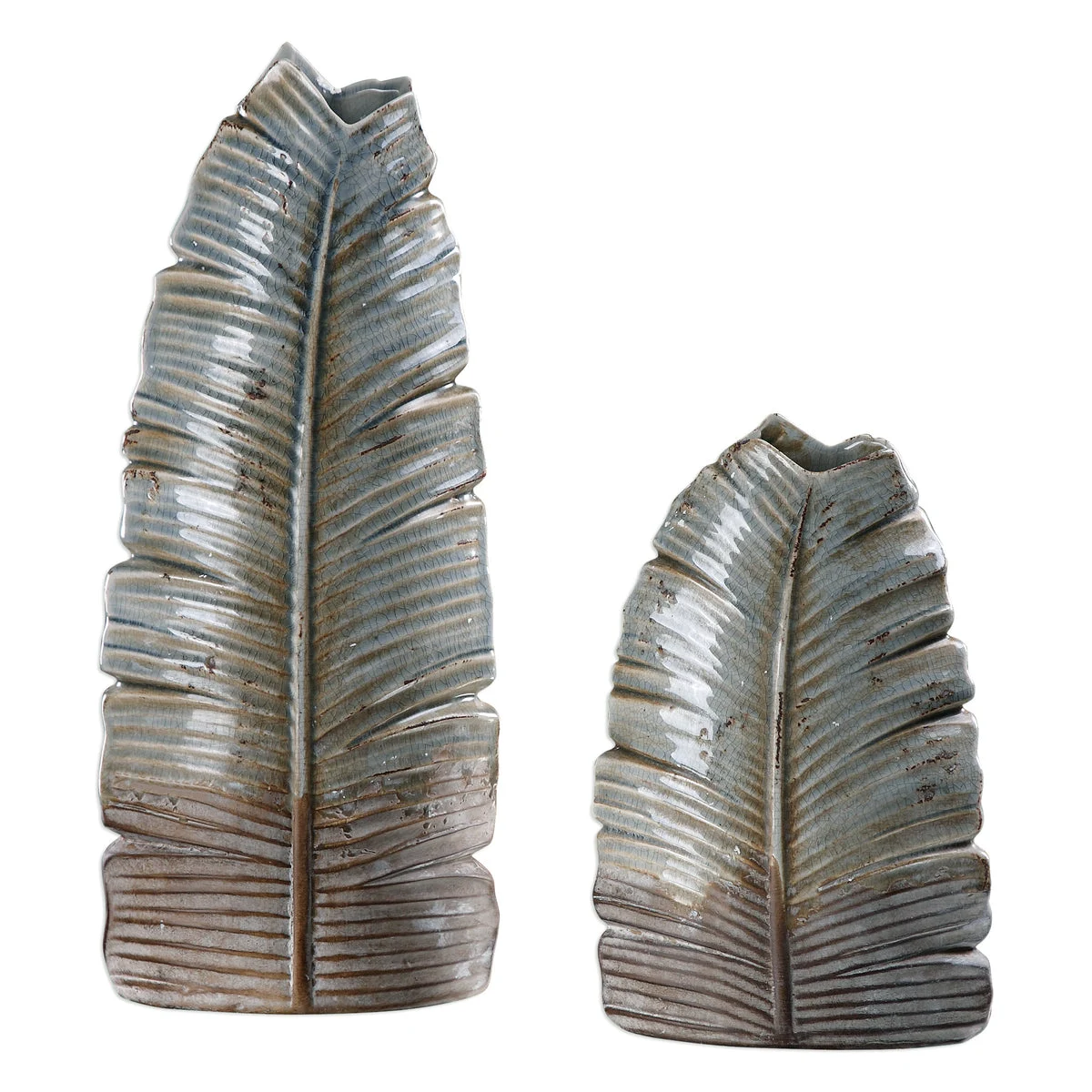 Uttermost 18741 Invano Leaf Vases S/2
