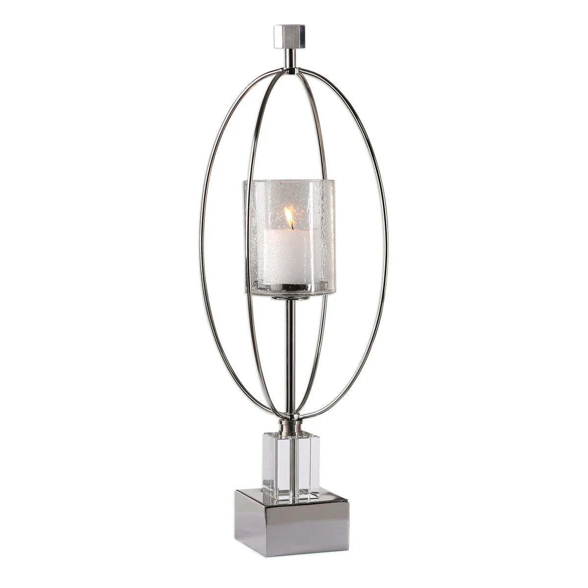 Uttermost 18712 Tamra Polished Silver Candleholders