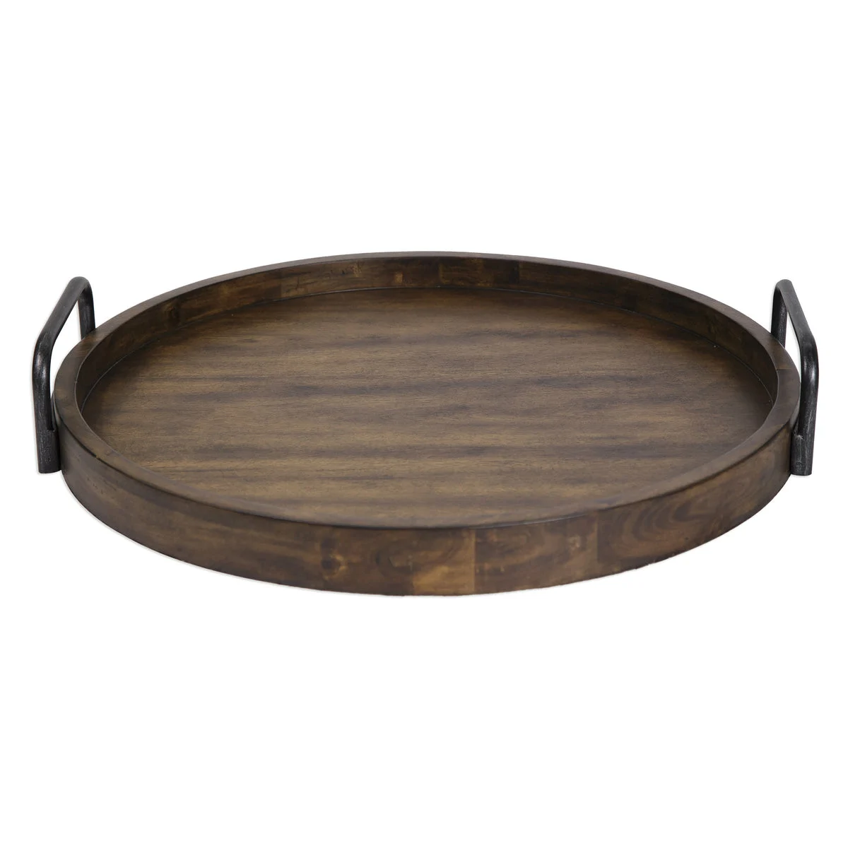 Uttermost Designer Coffee Table Tray – Reine Collection, 23.5" Wooden Round Accent