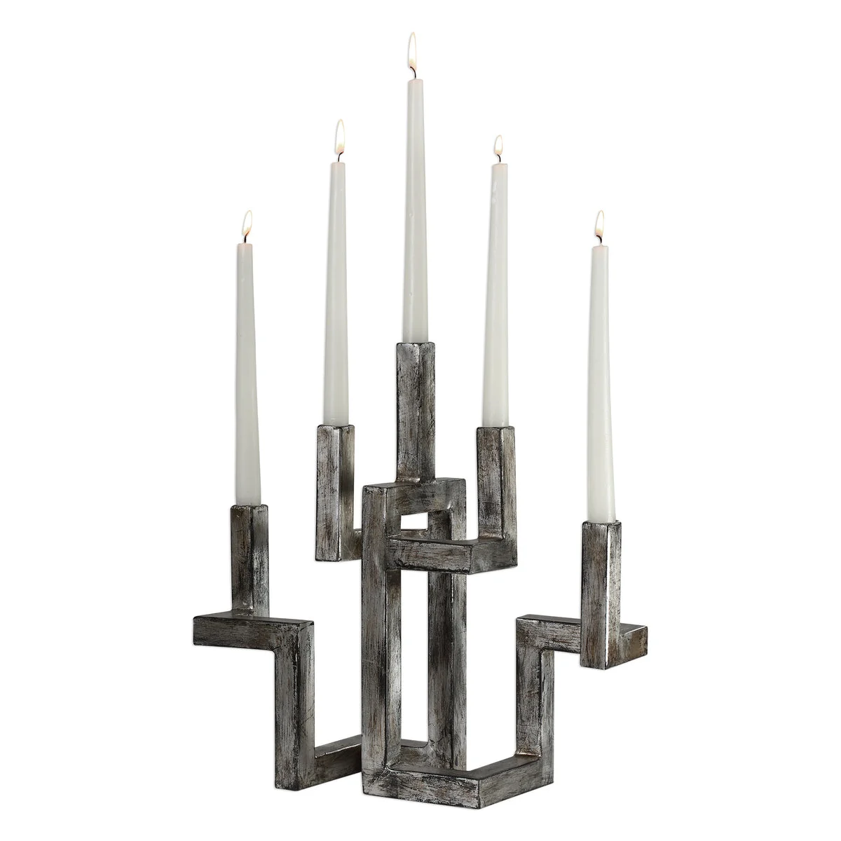 Uttermost 18909 Rudra Antiqued Silver Candelabra