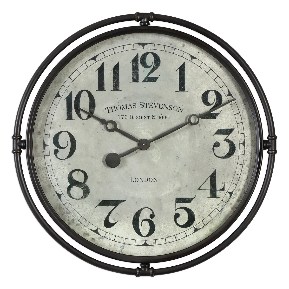 Uttermost Nakul Industrial Wall Clock - 29.5" Iron & MDF Frame, Glass Cover, Modern Industrial Design