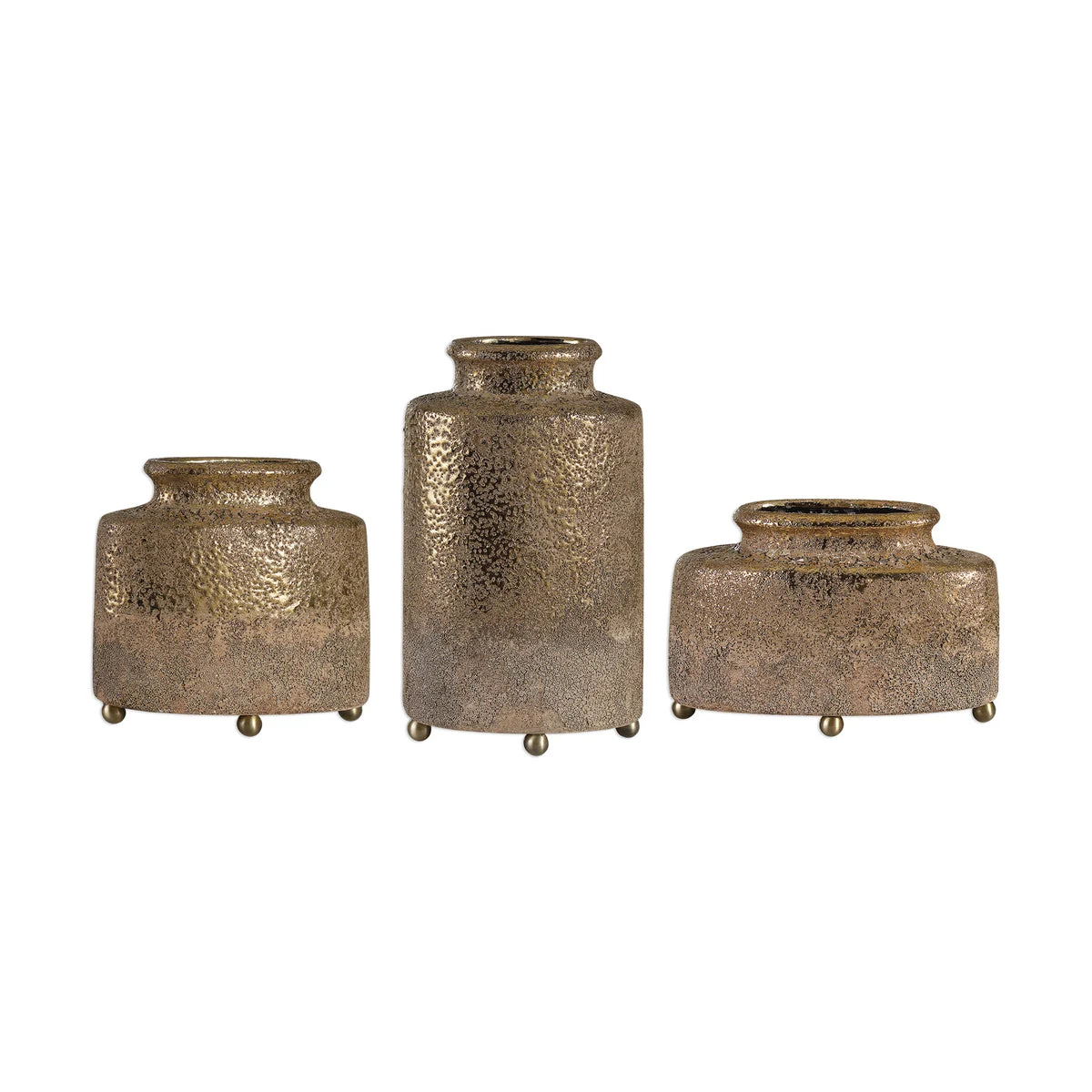 Uttermost 18924 Kallie Metallic Golden Vessels S/3
