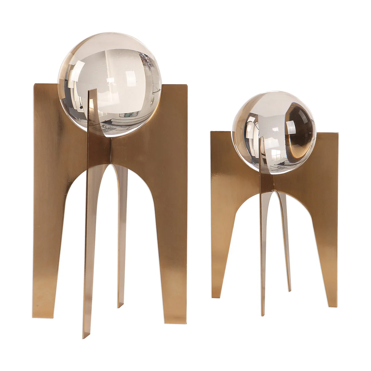 Uttermost Ellianna Crystal Decor – Bronze Base Spheres Set of 2