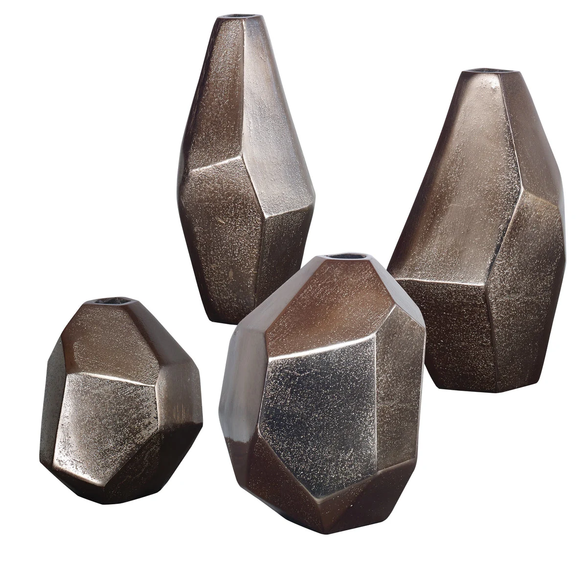 Uttermost 18962 Amna Matte Nickel Vases Set/4
