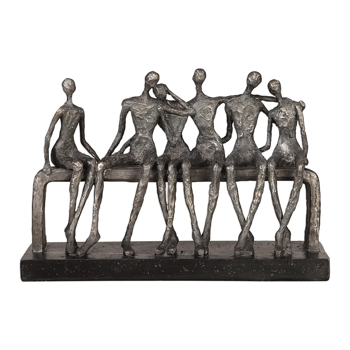 Uttermost Camaraderie Figurine – Abstract Resin Sculpture in Aged Silver