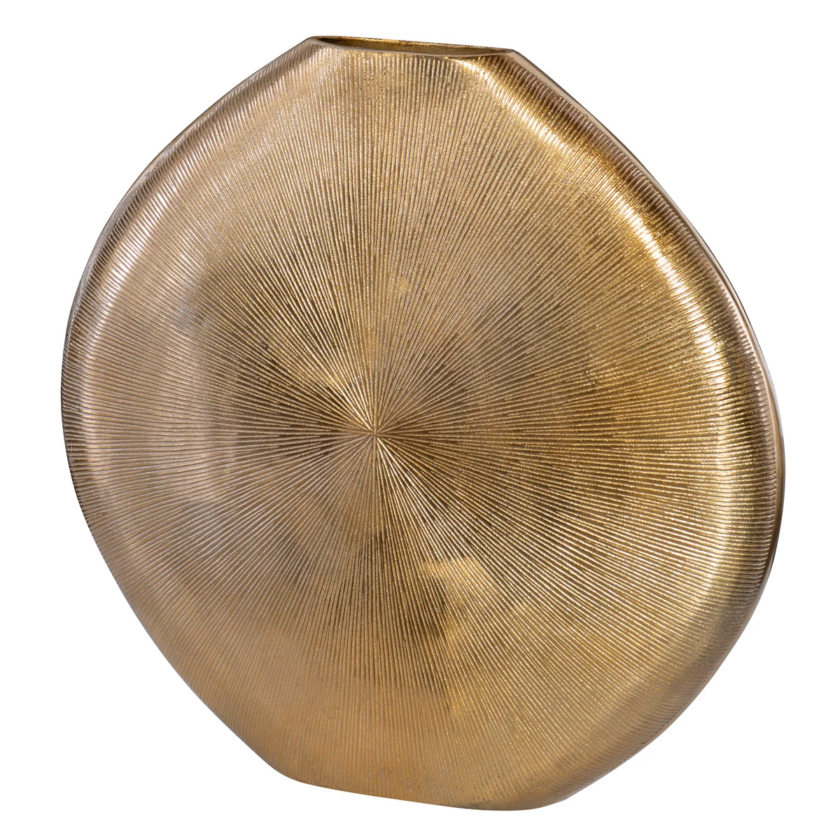 Uttermost Gretchen Gold Vase – Cast Aluminum Decorative Accent with Ribbed Textured Gold Finish, 23" Wide