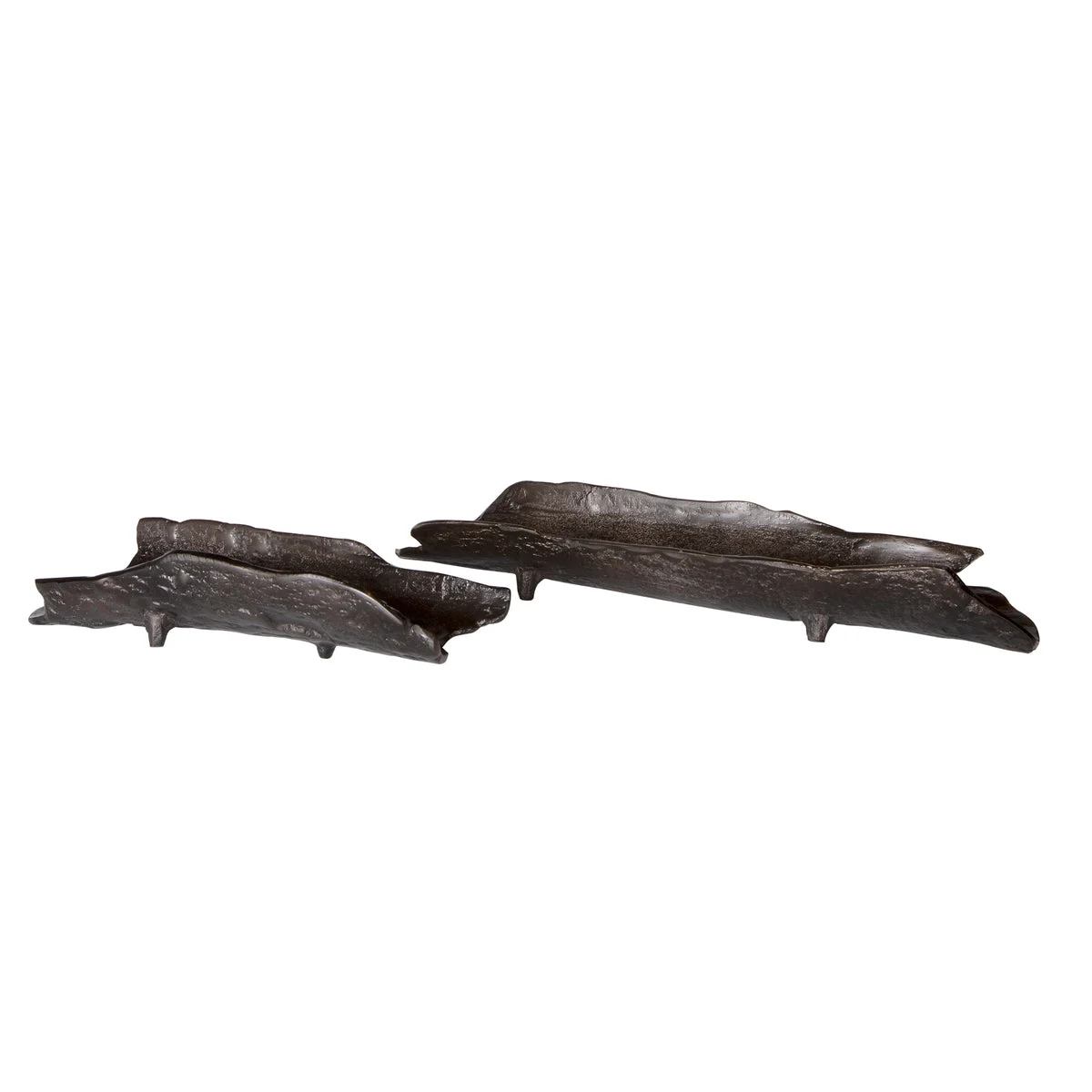 Uttermost Caryn Organic-Shaped Trays in Dark Black Nickel – Set of 2 Decorative Display Accents