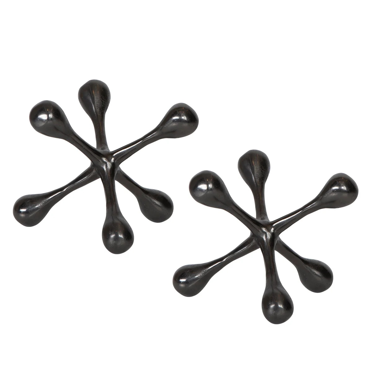 Uttermost Harlan Decorative Object Set of 2 – Cast Aluminum, Black Nickel Finish, Modern Sculptural Style