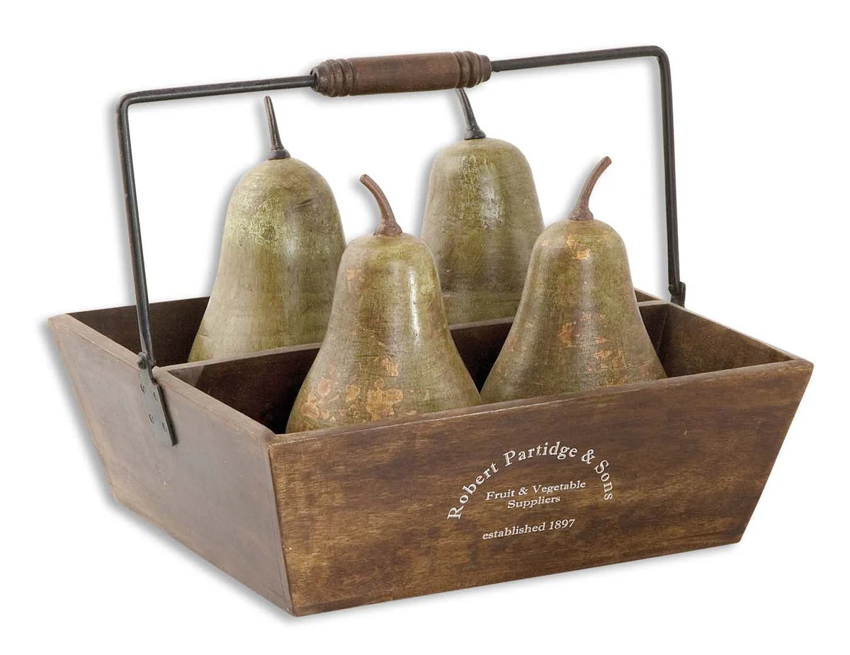 Uttermost 19170 Decorative Pears In Basket Set/5