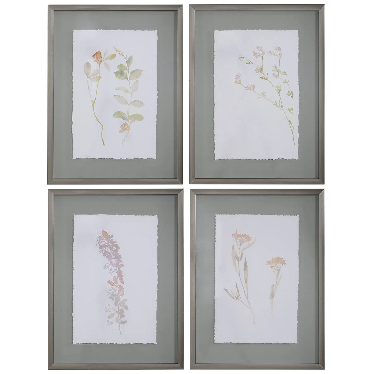 Uttermost 33703 Flourish Framed Botanical Prints S/4
