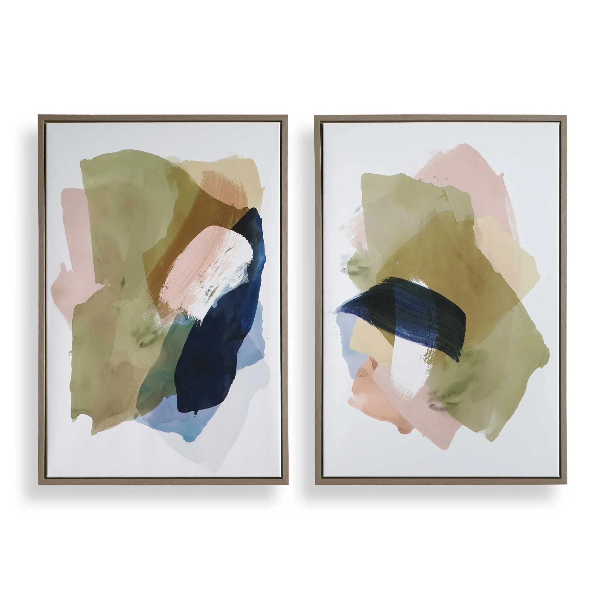 Abstract Afternoon Framed Canvases // Set of 2