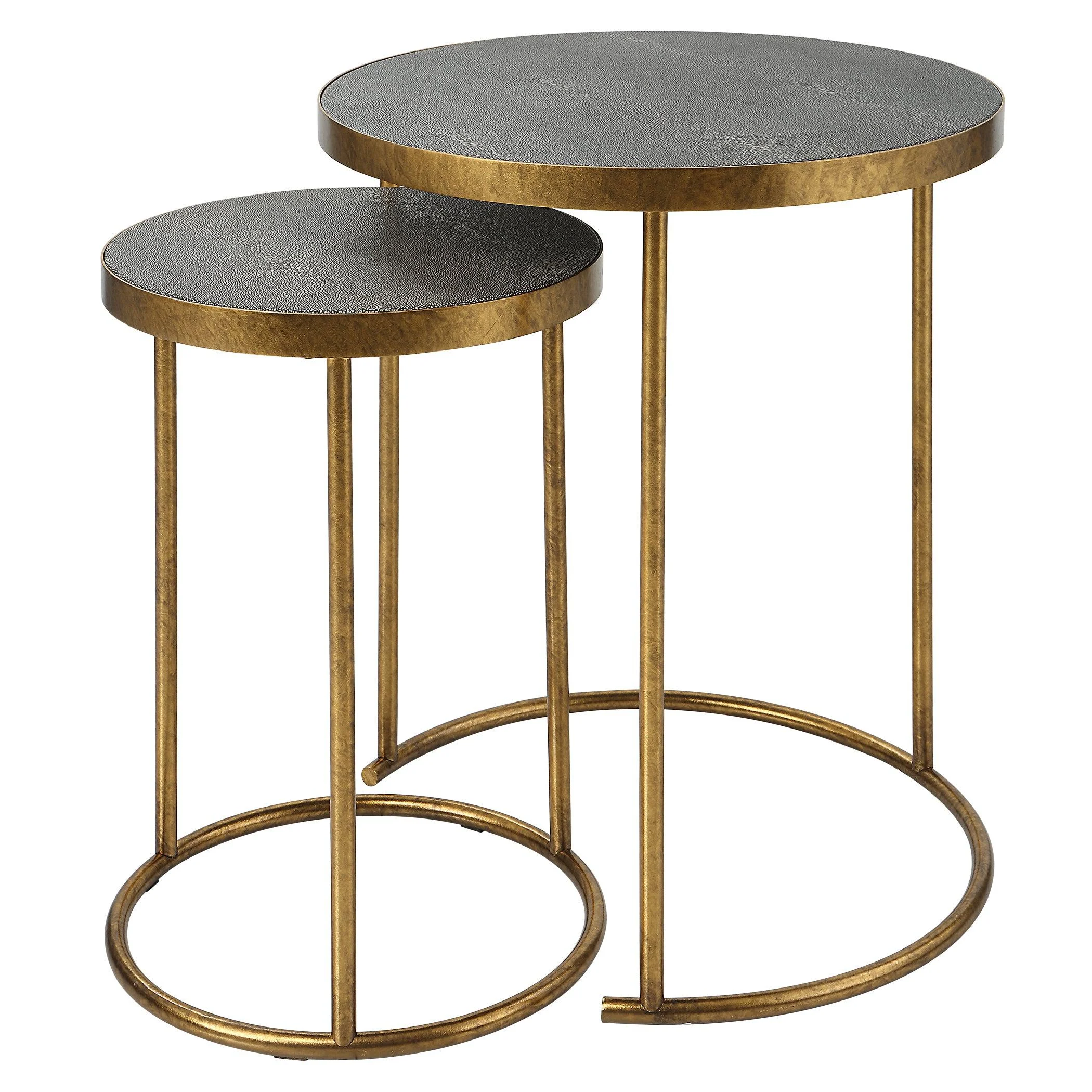 Aragon Brass Nesting Tables // Set of 2
