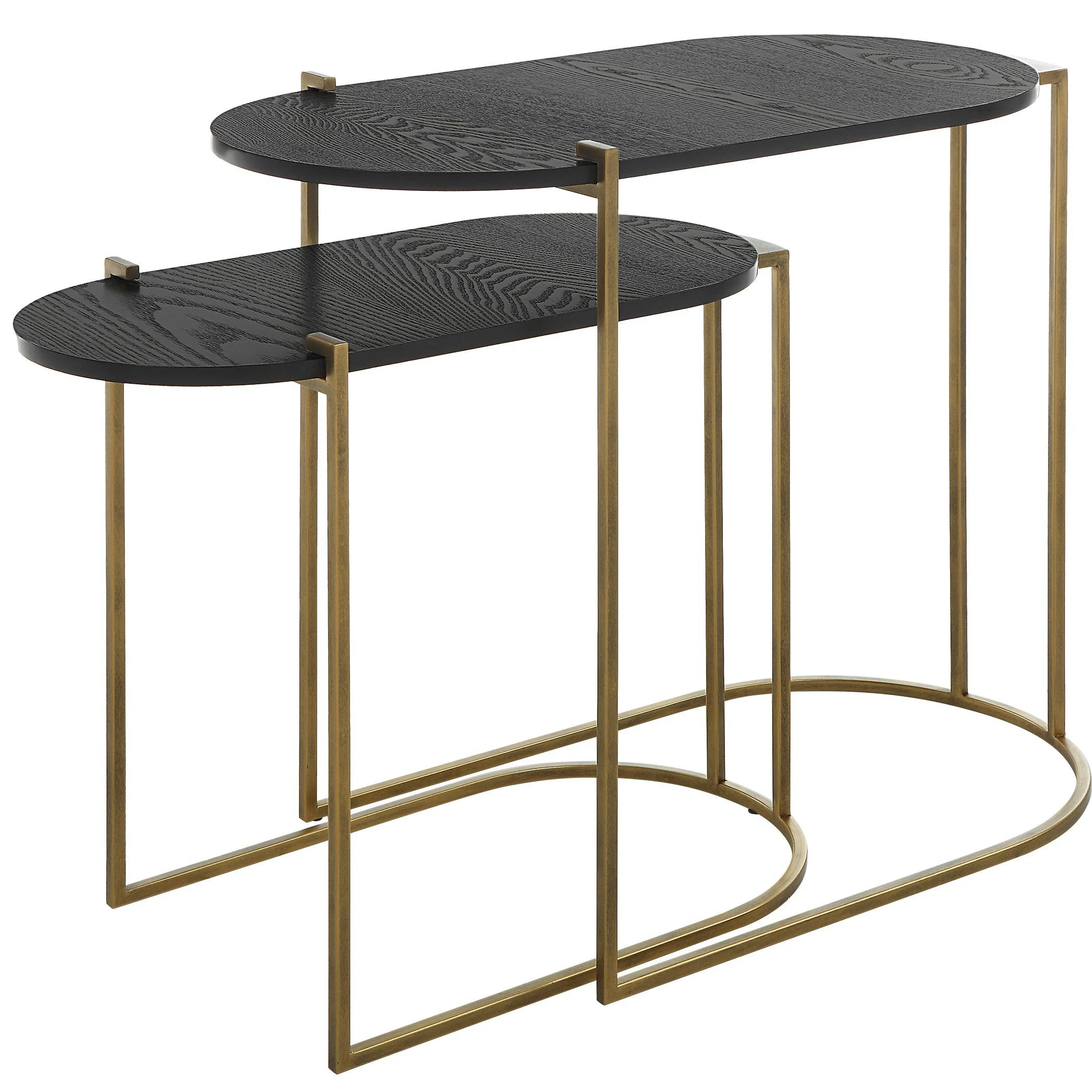 Aztec Wood Nesting Tables // Set of 2