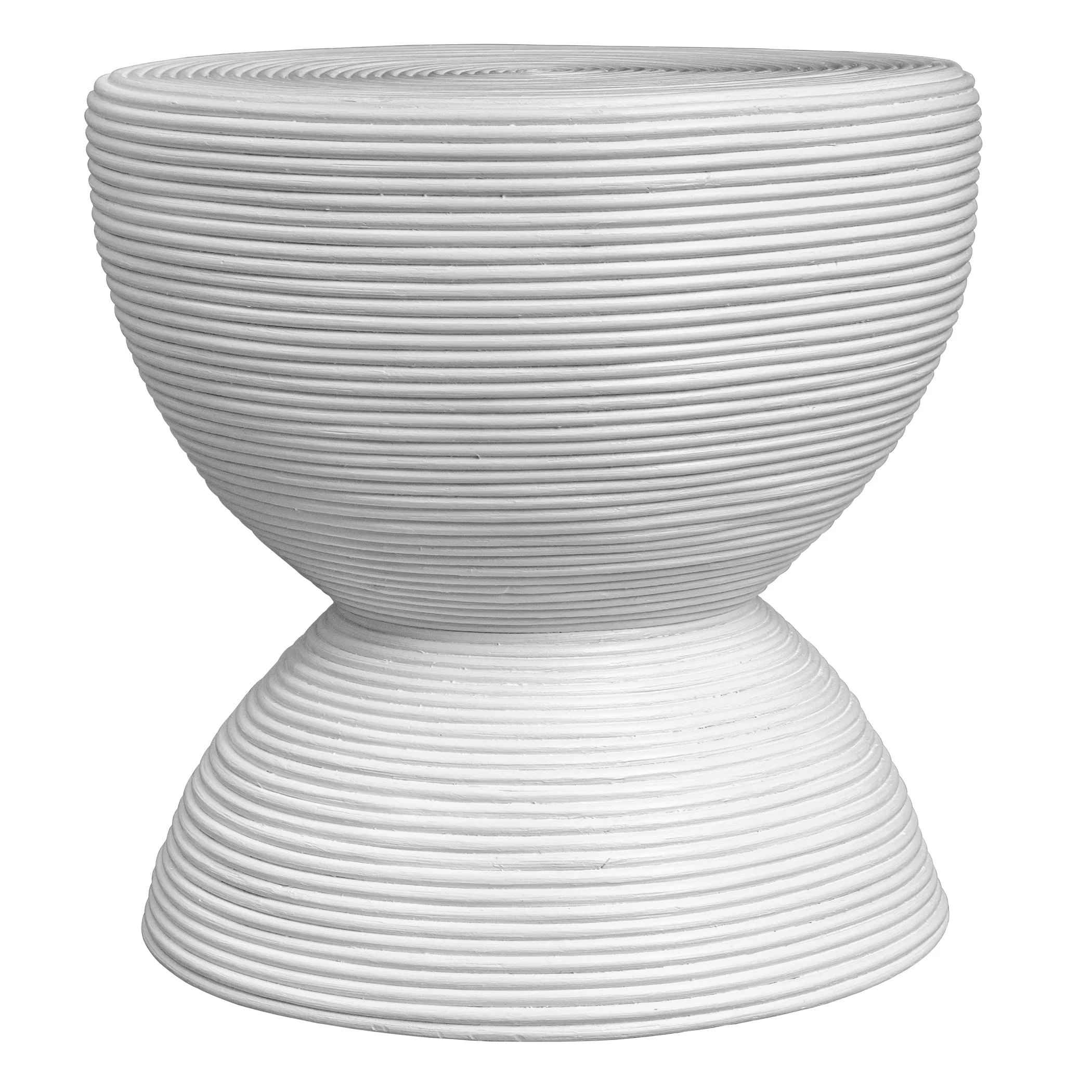 Bongo White Rattan Side Table