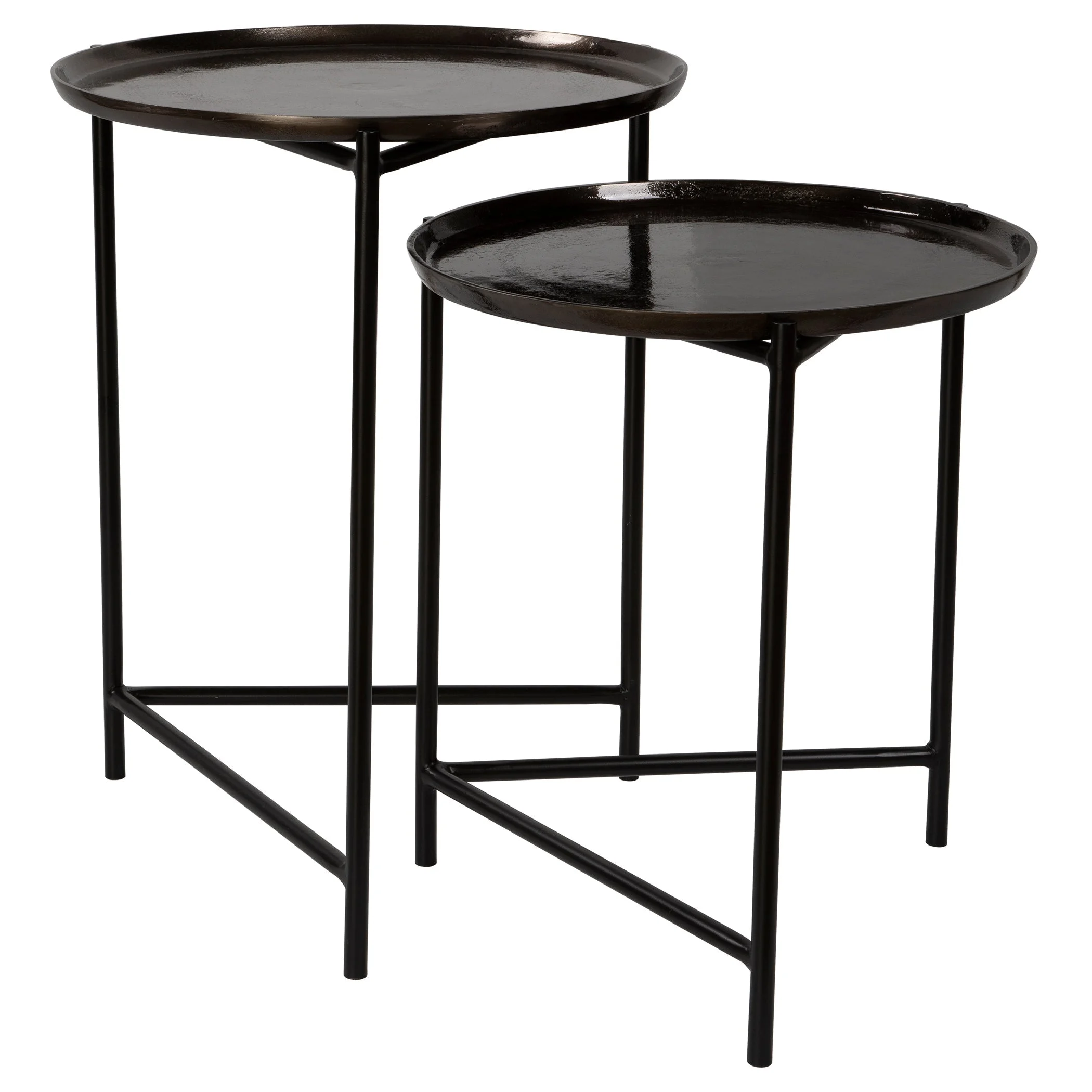 Burnett Dark Nickel Nesting Tables // Set of 2