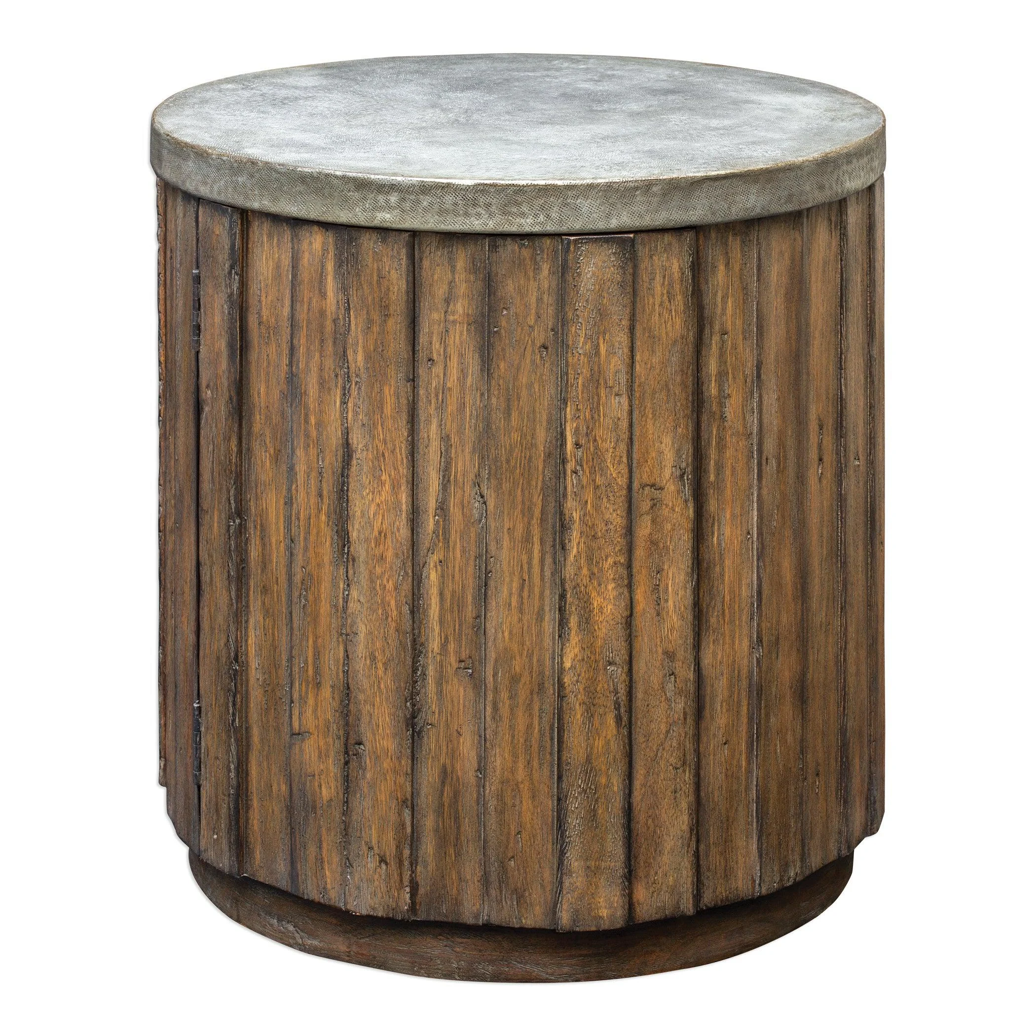 Maxfield Wooden Drum Side Table