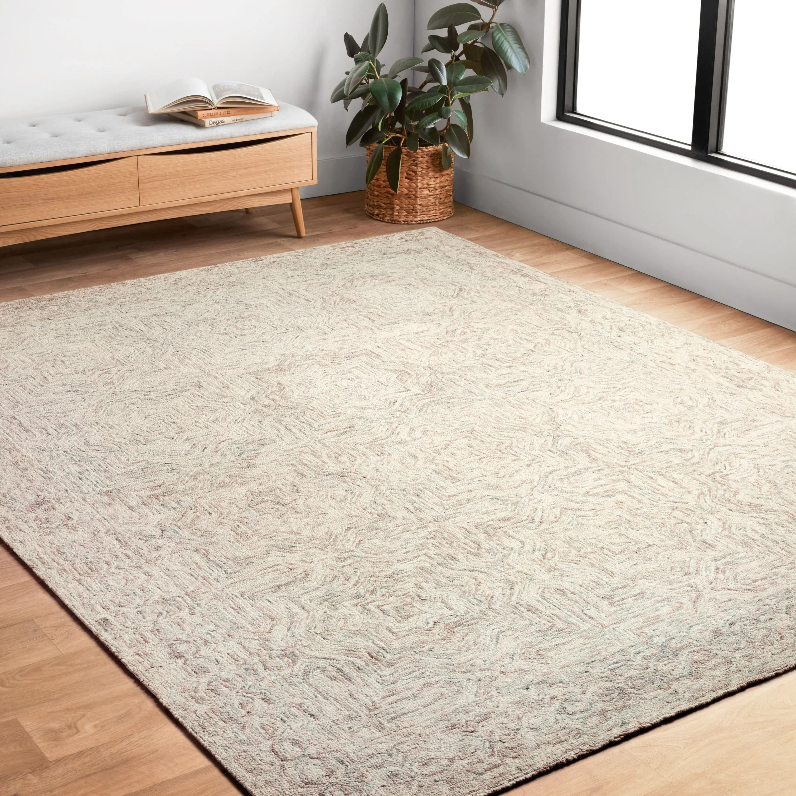 Alexander Home Aspen Neutral Hand-tufted Contemporary Wool Rug