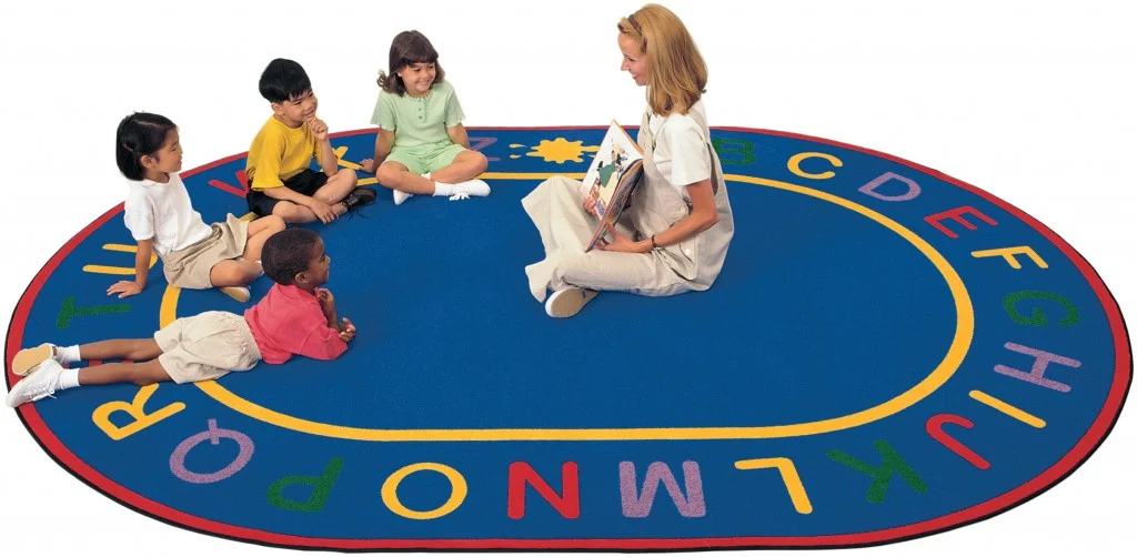 Kids Alpha Colorful Learning Rug, Oval