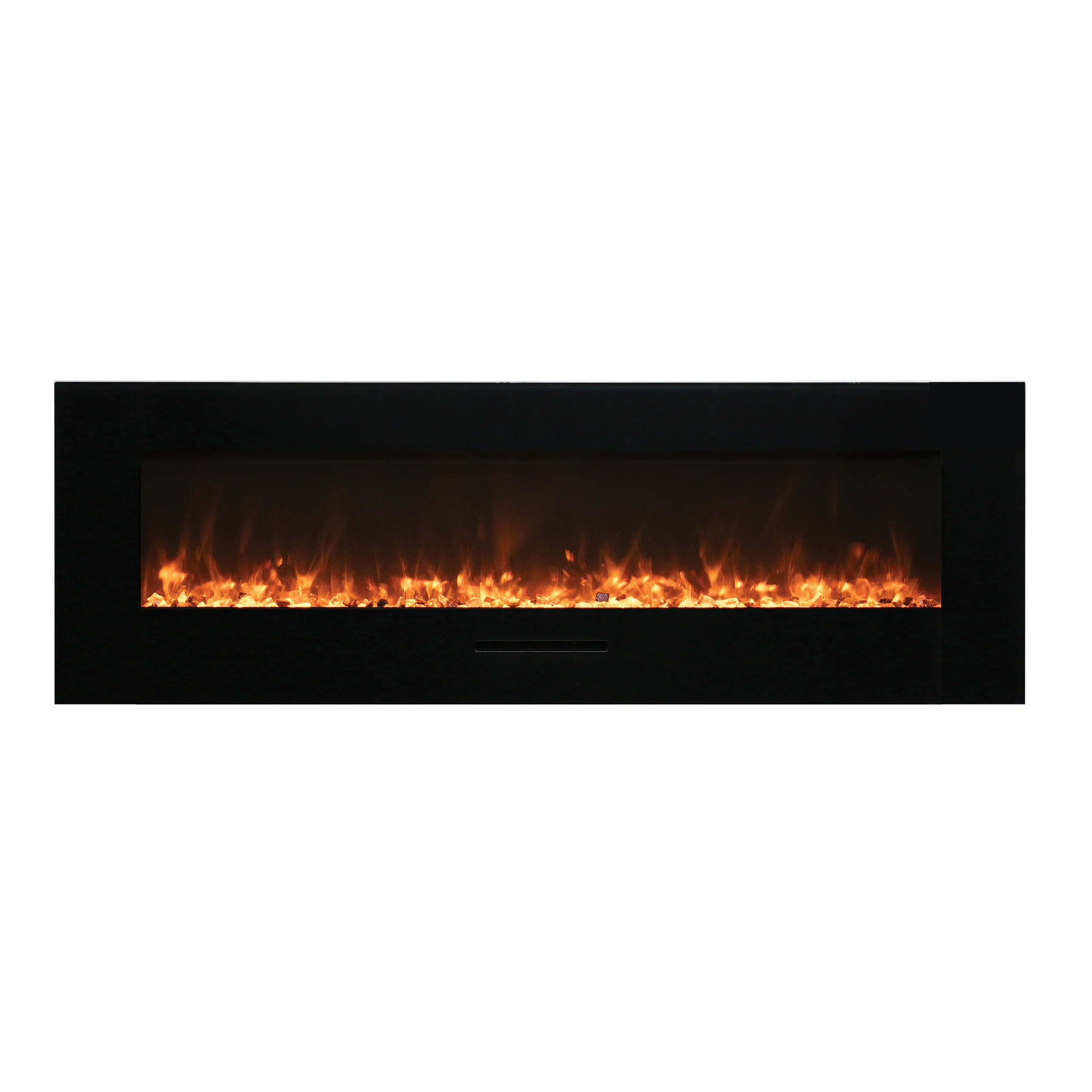 Amantii Wall Mount/Flush Mount 88" Electric Fireplace With Glass Surround and Log Set