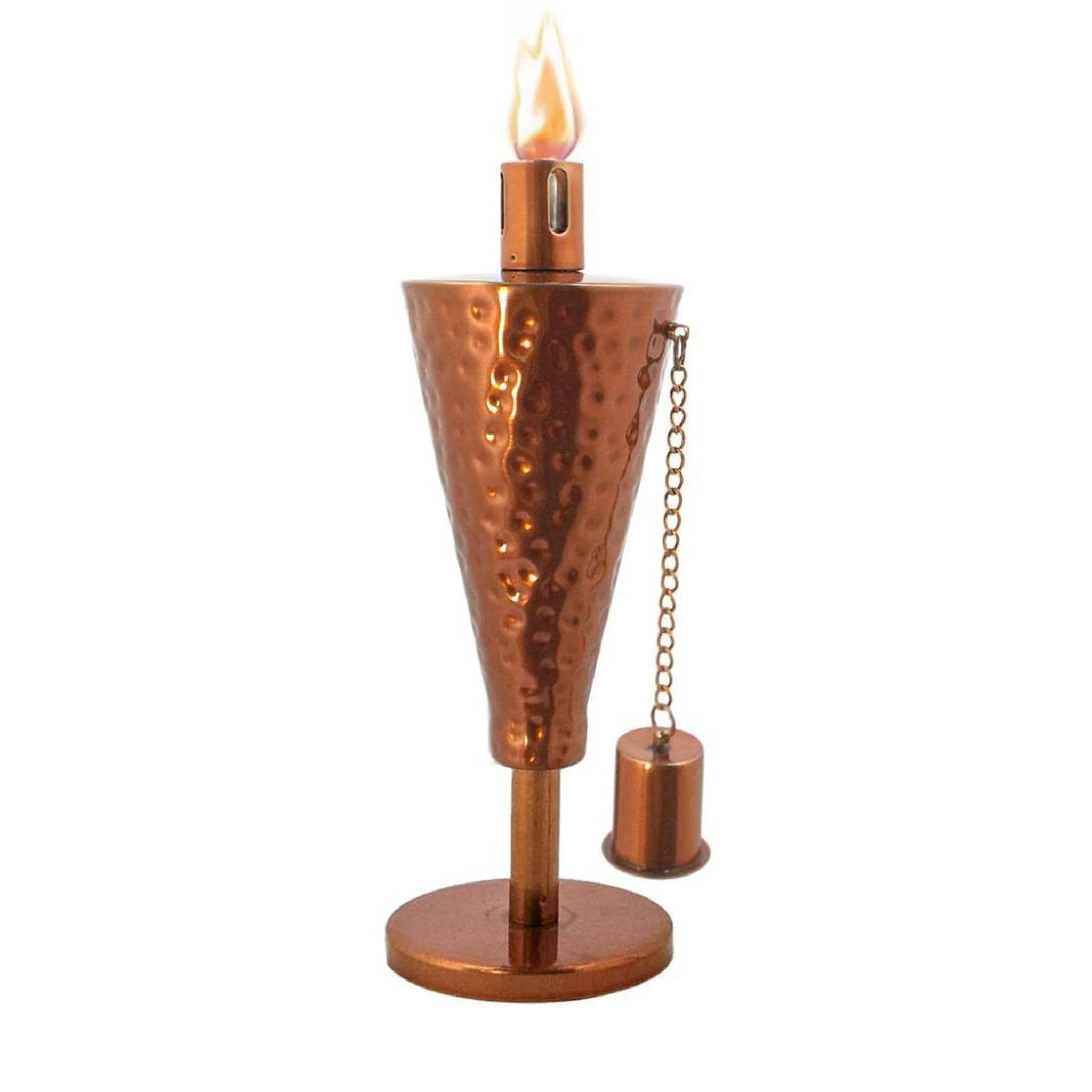Anywhere Fireplace 4" x 11" Hammered Copper Tabletop Cintronella/Lamp Oil Cone Torch