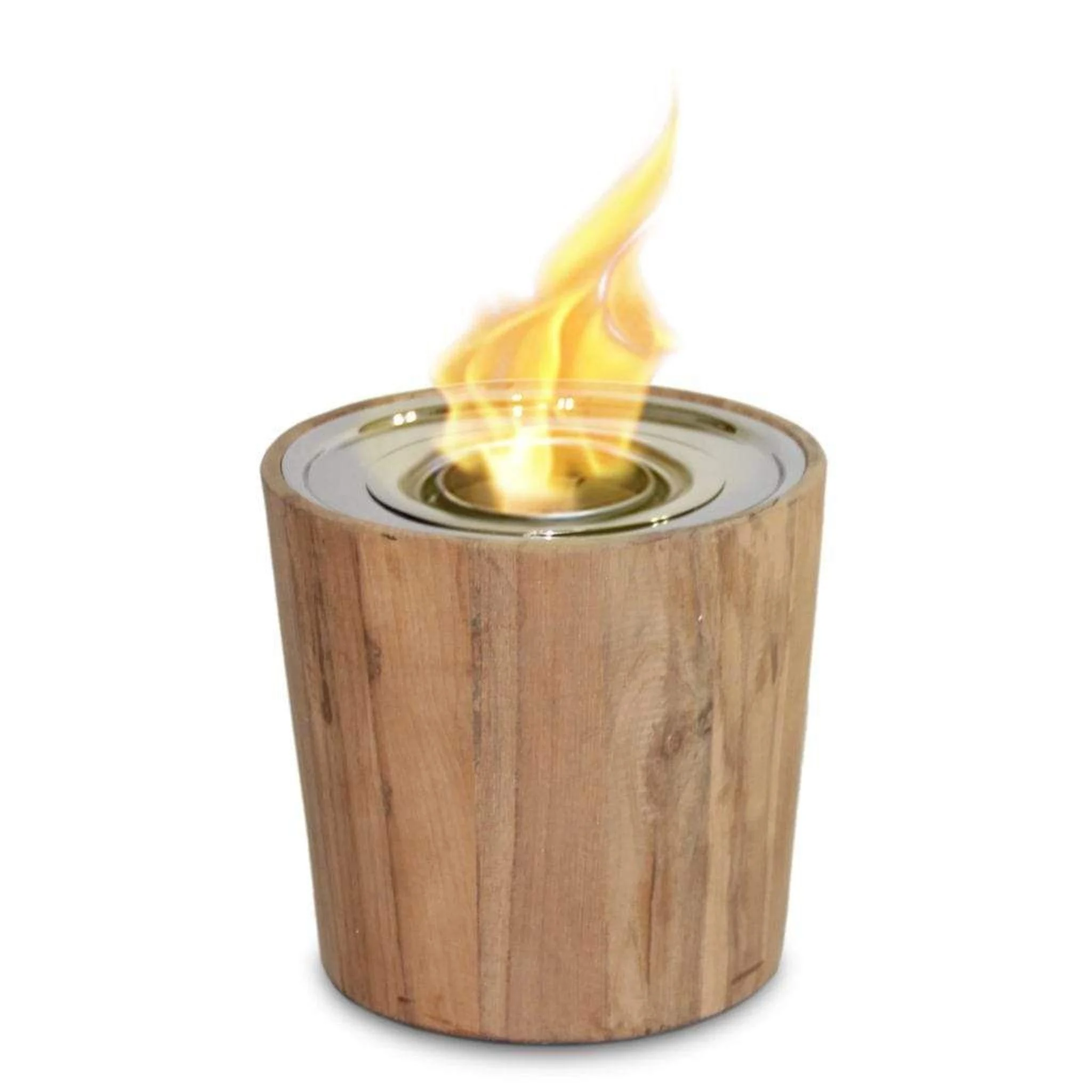 Anywhere Fireplace Sag Harbor 9" Teak Tabletop Bio-Ethanol Gel Fuel Fire Bowl