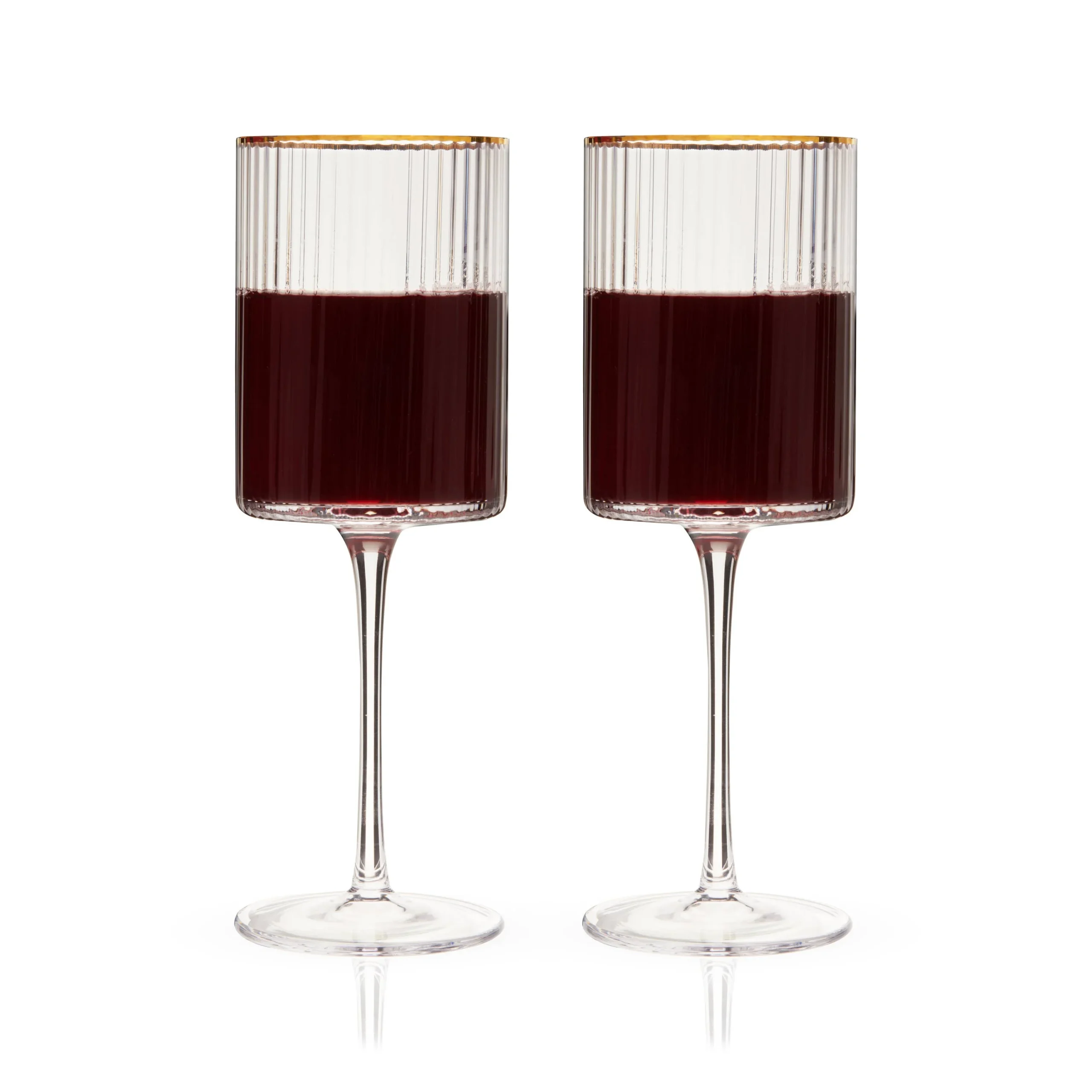 Meridian Gold-Rimmed Crystal Wine Glasses // Set of 2